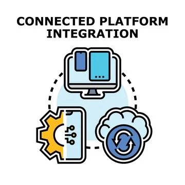 Connected platform integrating devices, cloud, and digital services イラスト素材