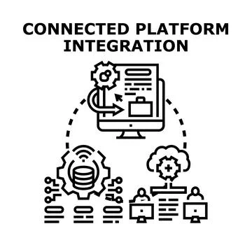 Connected platform integration for data management system Stock Illustration