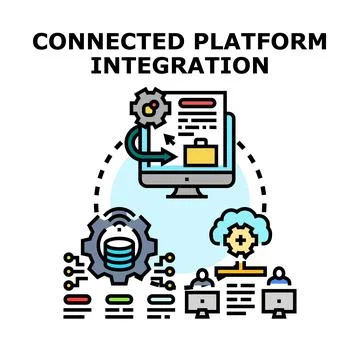 Connected platform integration for data management system Stock Illustration
