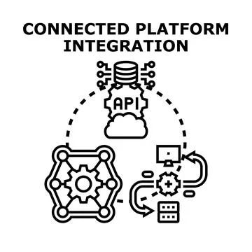 Connected platform integration for digital infrastructure and api development 스톡 일러스트