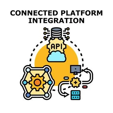 Connected platform integration for digital infrastructure and api development 库存插图