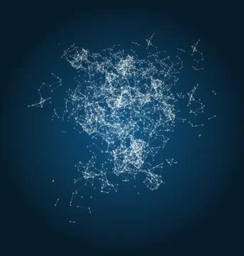 Connected Polygons Plexus, Geometric Background. Digital Data Visualization Stock Illustration