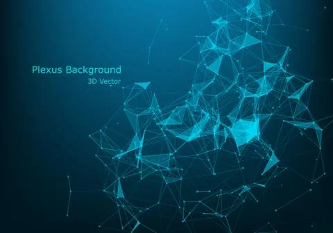 Connected polygons plexus vector geometric background can be used for scienti Stock Illustration