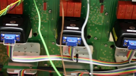 Connected printed circuit boards Stock Footage 61130725