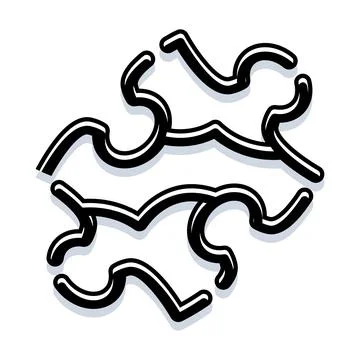 Connected puzzle pieces forming a complete solution Stock Illustration