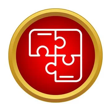 Connected puzzle pieces forming a solution icon Illustrazione stock