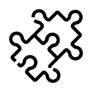 Connected puzzle pieces forming a solution icon Illustrazione stock