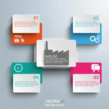 Connected Rectangles Cross Four Options Industry 스톡 일러스트