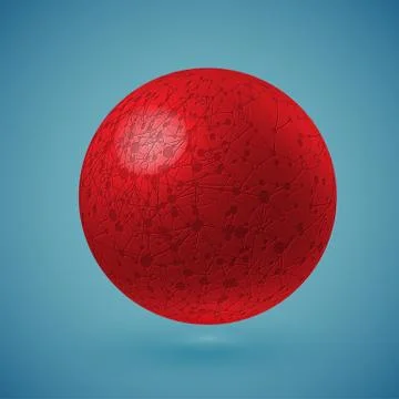 Connected red globe, vector illustration Stock Illustration