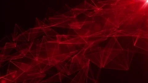 Connected red plexus lines and dots move from left corner to right , seamless Vidéo 267009491