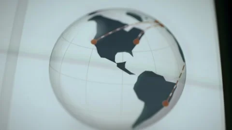 Connected route nodes across American continents 스톡 동영상 345485553