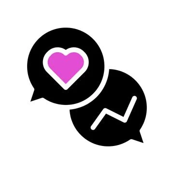 Connected Sentiments, Heart and Pulse Bubbles Stock Illustration