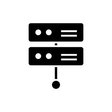 Connected Server Racks Data Infrastructure Icon Stock Illustration