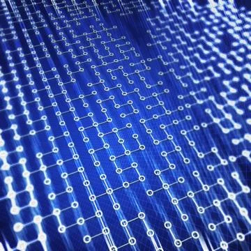 Connected shape algorithm graphic background 3d rendering Stock Illustration