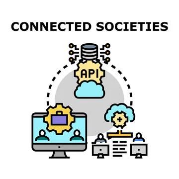 Connected societies using global digital network technology Stock Illustration