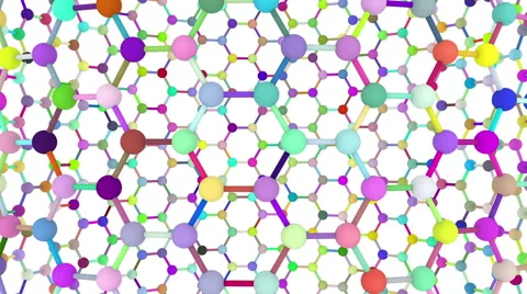 Connected Spheres Hexagon Loop Full HD 3d Stock Footage 62271058