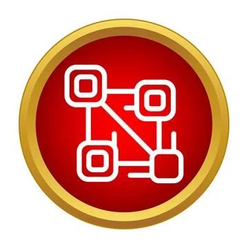 Connected squares network digital data technology sharing Stock Illustration