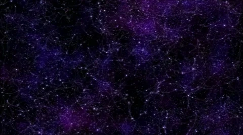 Connected Stars and Space Animation - Loop Purple Stock Footage