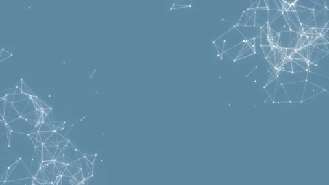 A connected system of particles in the corners.Plexus structure evolving in Video stock 99034578