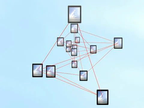 Connected tablets Stock Illustration