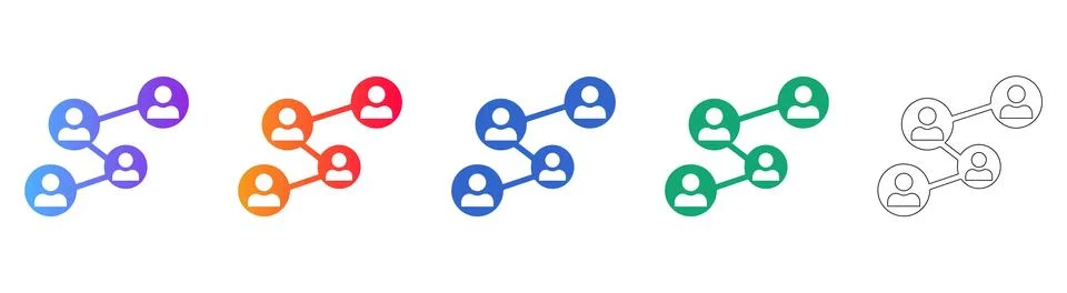 Connected Team Network Icons Illustrazione stock