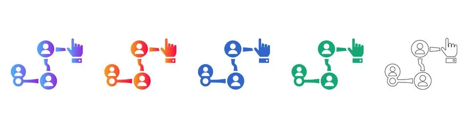 Connected Team Workflow Process Illustration Stock Illustration