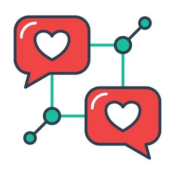 Connected Text Heart Stock Illustration