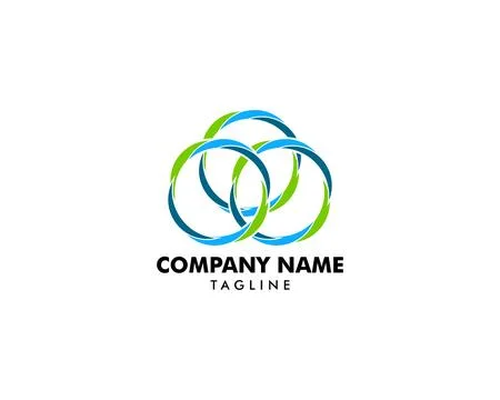 Connected three circle logo design template vector Stock Illustration