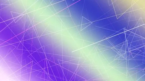 Connected triangle outlines and thin lines in rich purple and green hues fo.. Stock Illustration