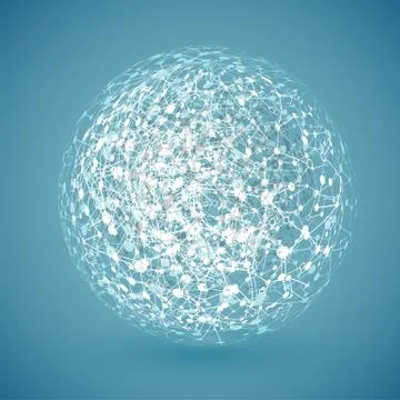 Connected white globe, vector illustration Stock Illustration