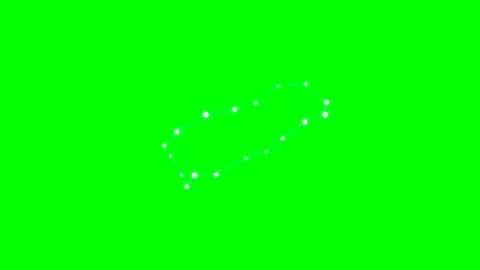 Connected white glowing star constellation isolated on a solid green backgrou Video stock 340904283
