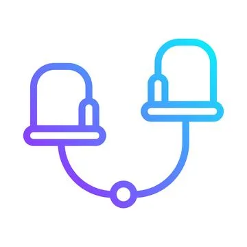 Connected Winter Mittens Icon Gradient Style Stock Illustration