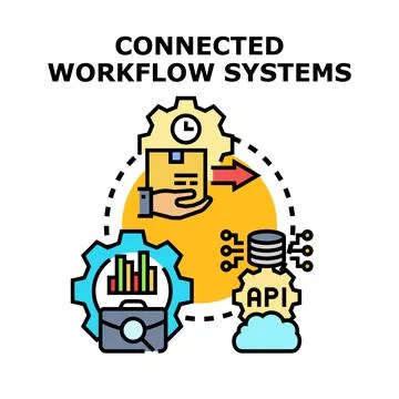 Connected workflow systems enabling efficient business processes 스톡 일러스트