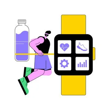 Connected workout abstract concept vector illustration. イラスト素材