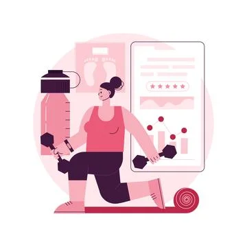 Connected workout abstract concept vector illustration. イラスト素材