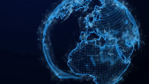 Connected World Beautiful Plexus Animation Stock Footage 220037139