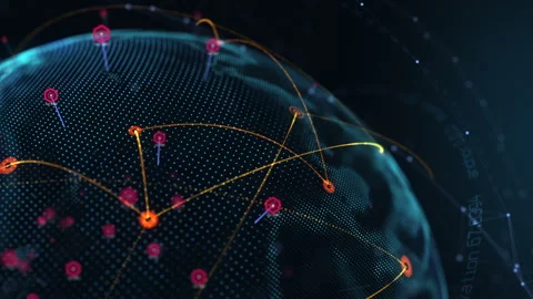 Connected world closeup HD1080 Stock Footage 248051703