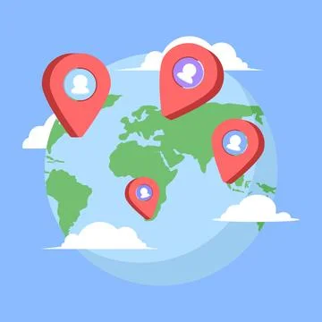 Connected world concept illustration, representing global network. Stock Illustration