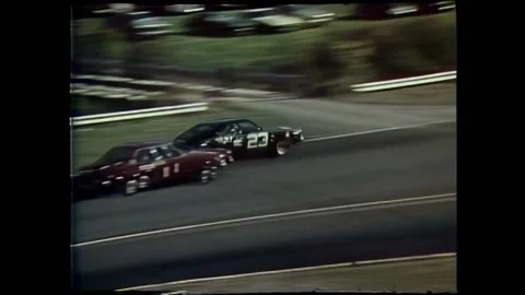 CONNECTICUT - 1977 - Different car components are tested in the stock car race Stock Footage 296404808