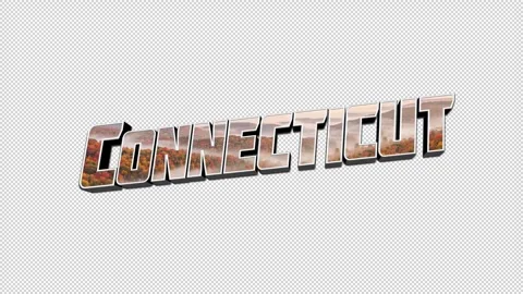 Connecticut 3D Typography Text Design – Creative State Name Lettering 库存影片 344643356