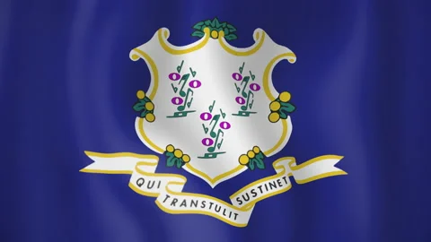 Connecticut animated flag. Seamless loop. 4K Stock-Footage 145385242