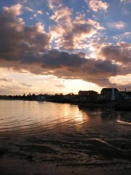 Connecticut Beach Sunset Stock Photos