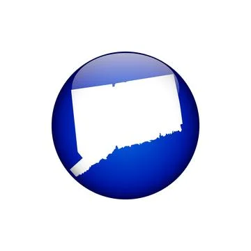Connecticut Circle Button States of US Map Icon Vector Template Illustratio.. Stock Illustration