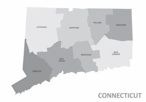 Connecticut counties map Stock Illustration