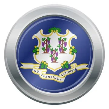 Connecticut Flag Silver Icon Stock-Illustration