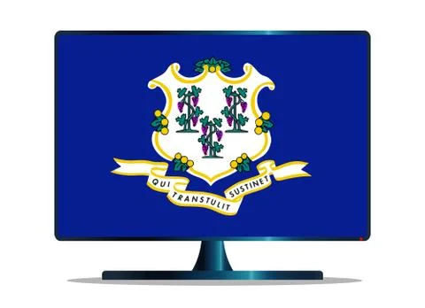 Connecticut Flag TV Stock Illustration