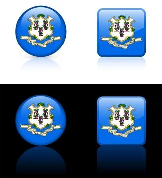 Connecticut Icon on Internet Button Stock Photos