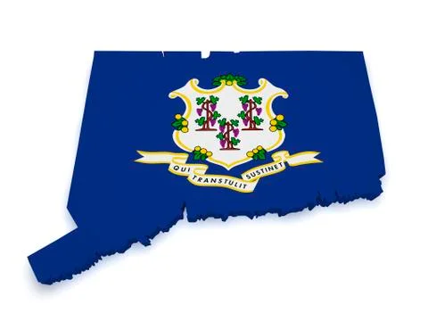 Connecticut map 3d shape Stock Illustration