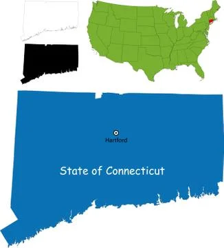 Connecticut map Stock Illustration