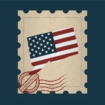 Connecticut postage stamp Stock Illustration